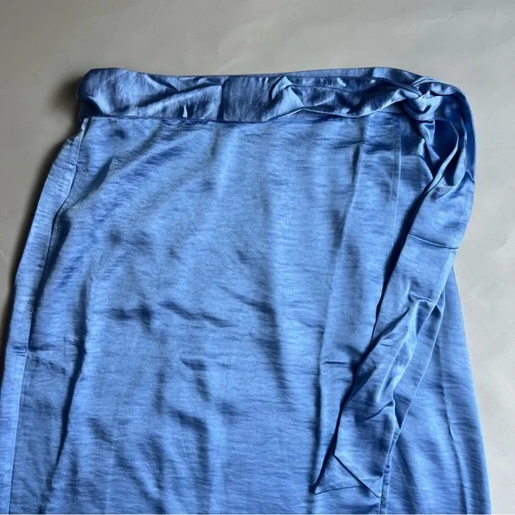 Wildfang The Empower Satin Wrap Skirt Women Light Blue XS NWT - Picture 9 of 9